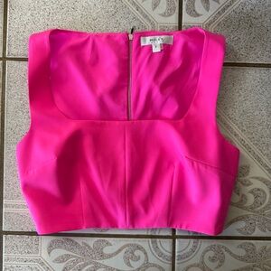 Milly Pink Crop Top square neck tank